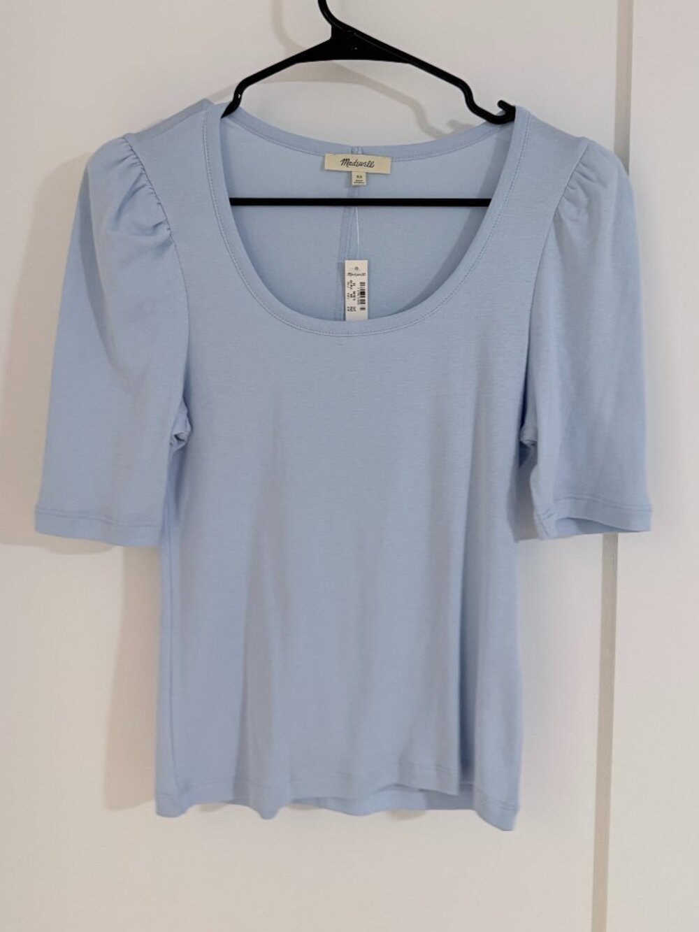 Madewell Light Blue Puff Sleeve Top XS NWT